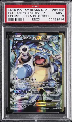 2016 POKEMON XY BLACK STAR PROMO #XY122 FULL ART/BLASTOISE EX PSA 9 - Image 1