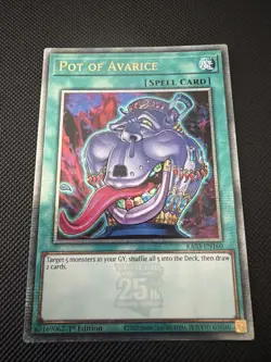 Yu-Gi-Oh Pot of Avarice RA03-EN160 Quarter Century Secret 1st NM Card - Image 1
