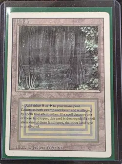 MTG Bayou Revised Edition Regular Rare MP - Image 1