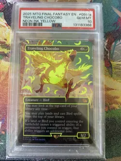 Magic The Gathering Final Fantasy Neon Ink Yellow Traveling Chocobo PSA 10 💎 - Image 1