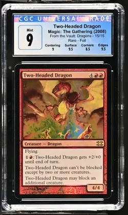 2008 Magic The Gathering From the Vault Dragons #15 Two Headed Dragon Foil CGC 9 - Image 1
