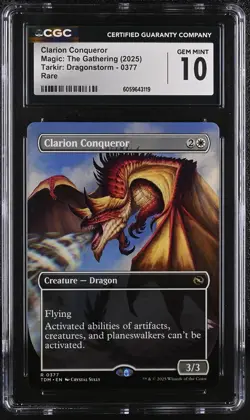 CLARION CONQUEROR Tarkir: Dragonstorm Borderless Reversible Rare CGC 10 MTG - Image 1