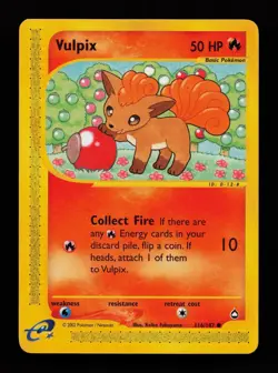 Vulpix 116/147 Common Aquapolis Pokemon Cards - Image 1