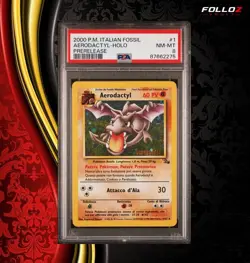 CARTA POKEMON AERODACTYL 1/62 PRERELISE PSA 8 FOSSIL GRADATA TCG CARD ITA - Image 1
