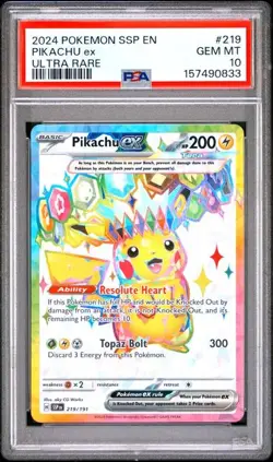PSA 10 Pikachu Ex #219/191 Ultra Rare - Surging Sparks Pokemon TCG Card - Image 1