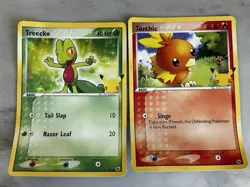 LARGE JUMBO POKEMON CARDS TORCHIC TREECKO 25th Anniversary - Image 1