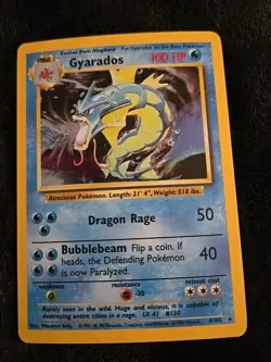 Gyarados 6/102 Base Set Unlimited Holo Rare Pokemon Card WOTC LP - Image 1