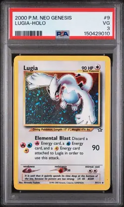 Pokemon 2000 Lugia 9/111 Holo Neo Genesis PSA 3 - Image 1