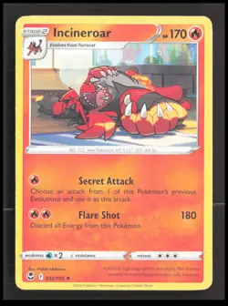 Incineroar 032/195 Rare SWSH12: Silver Tempest Pokemon tcg Card CB-1-2-B-22 - Image 1