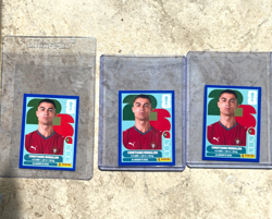 (3) Panini FIFA World Cup 2026 Rare Blue Parallel Cristiano Ronaldo Stickers - Image 1