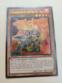 Yugioh! Brotherhood of the Fire Fist - Bear CBLZ-EN024 Ultimate Rare 1st Ed LP - Image 2