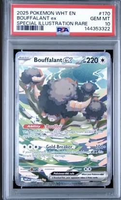 2025 Pokemon TCG Sv: White Flare Bouffalant ex 170/086 SIR Holo EN PSA 10 - Image 1