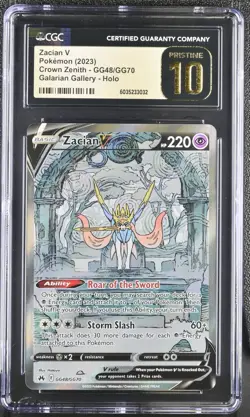 CGC Pristine 10 Zacian V GG48/GG70 - Crown Zenith Galarian Gallery Pokemon Holo - Image 3