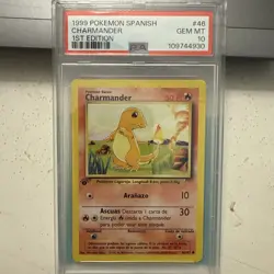 1999 Pokemon Spanish 1st Edition Base Set CHARMANDER #46/102 PSA 10 - Image 1