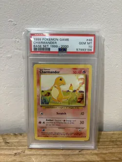 Charmander 46/102 PSA 10 GEM MINT Base Set 4th Print 1999 Pokemon WOTC 🔥 - Image 1