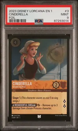 2023 Disney Lorcana 1 #3 Cinderella Gentle and Kind - Foil PSA 9 - Image 1