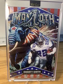 Emmitt Smith Wild Card National Exclusive Jumbo Mammoth 1/1 Cross Hatch Shimmer - Image 1