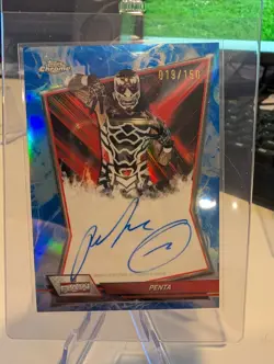 2026 Topps Chrome WWE Penta Red Brand Blue Refractor /150 *ON-CARD Auto RBA-PEN - Image 1