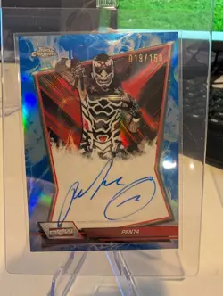 2026 Topps Chrome WWE Penta Red Brand Blue Refractor /150 *ON-CARD Auto RBA-PEN - Image 2