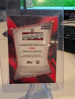 2026 Topps Chrome WWE Penta Red Brand Blue Refractor /150 *ON-CARD Auto RBA-PEN - Image 3