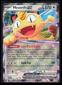 Pokemon Perfect Order Meowth ex 062/088 Double Rare Holo NM - Image 1