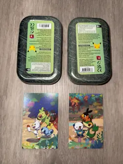 Pokemon 25th Anniversary Celebrations Mini Tin Empty w Collectable Card Lot Of 2 - Image 2