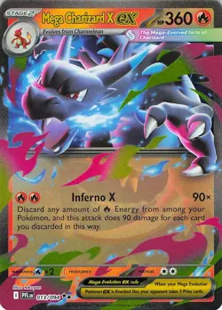 Mega Charizard X ex 013/094 Double Rare Phantasmal Flames Pokemon Holo Near Mint - Image 1