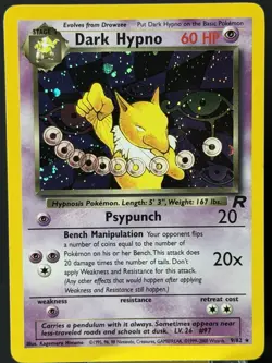SWIRL 🌀 Dark Hypno - Team Rocket - 9/82 - Holo Rare - Pokemon TCG - LP - Image 1
