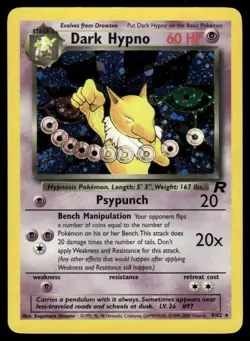 SWIRL 🌀 Dark Hypno - Team Rocket - 9/82 - Holo Rare - Pokemon TCG - LP - Image 2