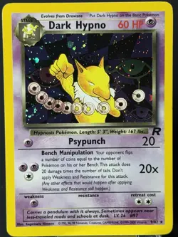 SWIRL 🌀 Dark Hypno - Team Rocket - 9/82 - Holo Rare - Pokemon TCG - LP - Image 5