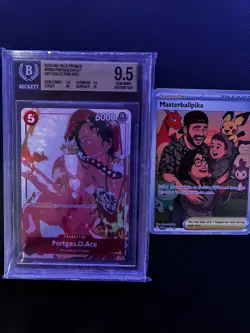 BGS 9.5 (PSA 10) One Piece Portgas D. Ace 2023 Promo P-028 English - Image 1