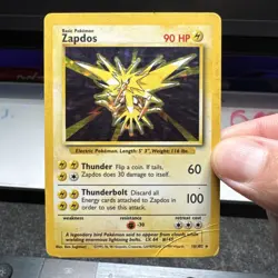 Pokemon Zapdos 016/102 Base Set Holo Heavy Play/Damaged - Image 1