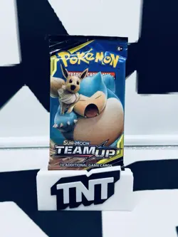 Pokemon TCG Sun & Moon Team Up Booster Pack (1) English 10 Cards Eevee Snorlax - Image 1
