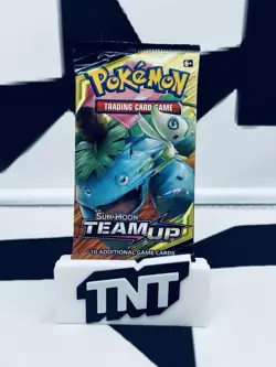 Pokemon TCG Sun & Moon Team Up Booster Pack (1) English 10 Cards Celebi Venusaur - Image 1
