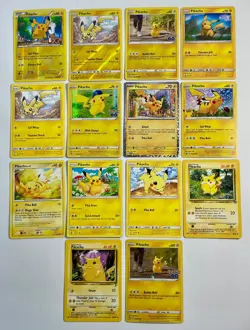 Pokemon TCG Mix Of Pikachu Cards Lot Of 14 Cards Total, Some Holo, Some Non Holo - Image 1