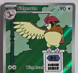 Pidgeotto 208/197 IR Illustration Rare Obsidian Flames Pokemon TCG Card Holo NM - Image 2