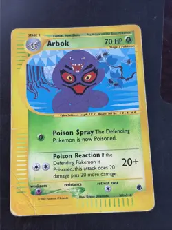 Pokemon Card TCG Expedition Arbok 3/165 Holo Rare WOTC 2002 Damaged E Reader - Image 1