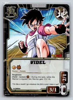 Videl WA-175 Dragon Ball Z Card Game 1st Edition Warrior Earth Human Female - Image 1