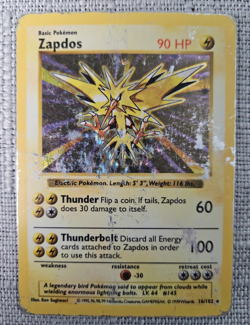 Zapdos base set shadowless 16/102 pokemon card HP - Image 1