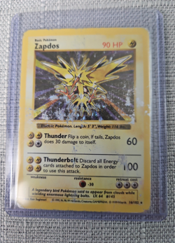 Zapdos base set shadowless 16/102 pokemon card HP - Image 3