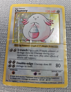 Chansey base set holo shadowless 3/102 pokemon card HP - Image 1