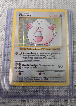 Chansey base set holo shadowless 3/102 pokemon card HP - Image 3