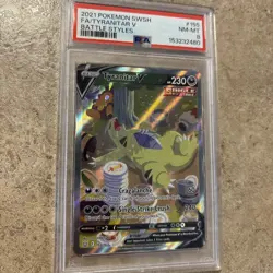 PSA 8 Tyranitar V 155/163 NM Pokemon Card – Alternate Full Art Battle Styles - Image 1