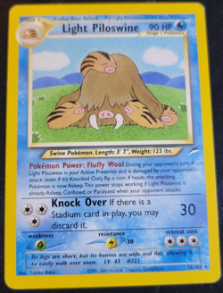 Light Piloswine # 26/105 Neo Destiny Set Pokemon Trading TCG Rares Game Cards MP - Image 1