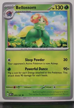Bellossom 003/197 NM / M Obsidian Flames Pokemon Card - Sui Art - Image 1