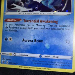 FART DOUBLE SWIRL BLEED 🌀💫 Vaporeon 030/185 Voltage Cosmos Holo Pokemon Card - Image 4