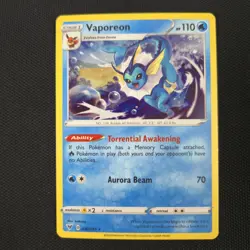 FART DOUBLE SWIRL BLEED 🌀💫 Vaporeon 030/185 Voltage Cosmos Holo Pokemon Card - Image 5