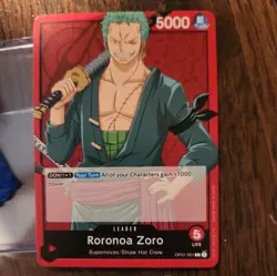 One Piece Roronoa Zoro OP01-001 Leader Card Romance Dawn English - Image 1