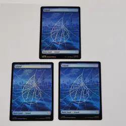 x3 MTG FOIL Island Spider-Man Full Art Land #0190 NM+ Card Spider Web Basic Land - Image 1