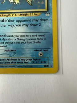 Pokemon Shining Magikarp 66/64 Neo Revelation Secret Rare Holo Unlimited Card - Image 4